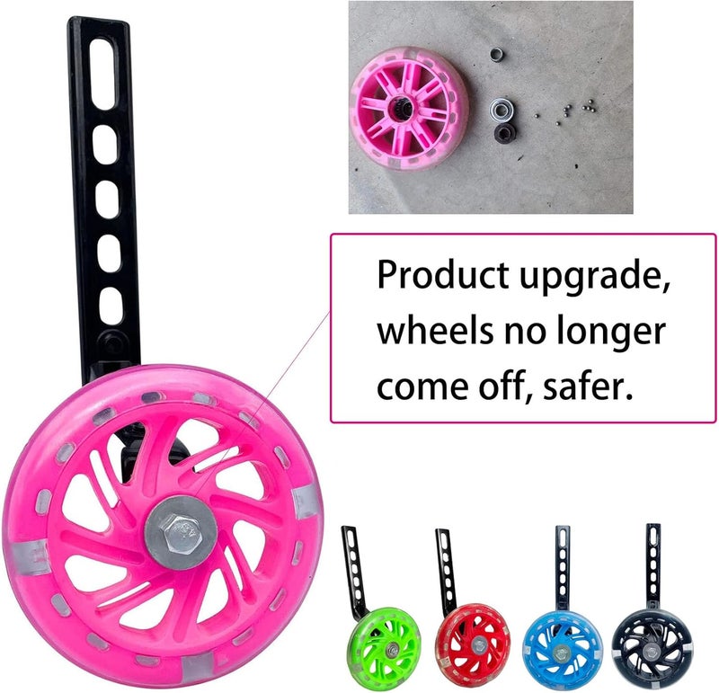 YTKD Training Wheels for Bicycle,Flash Mute Wheel Compatible for Bikes of 12-20 Inch 1 Pair - Image 3